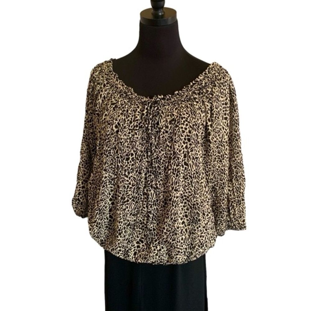 Pure Energy Animal Print Rayon Blouse Size 1X